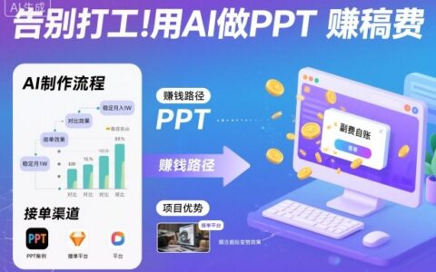 告別打工！用AI做PPT賺稿費(fèi)，穩(wěn)定月入1W，提供接單渠道