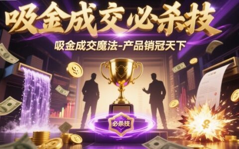 吸金成交必殺技，吸金成交魔法-產品銷冠天下