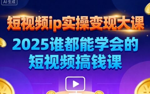 短視頻ip實操變現大課，7月26-27日廣州站線下課，2025誰都能學會的短視頻搞錢課