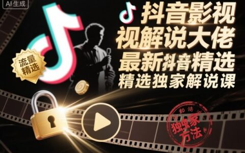 抖音影視解說大佬最新抖音進精選和獨家方法，精選獨家解說課