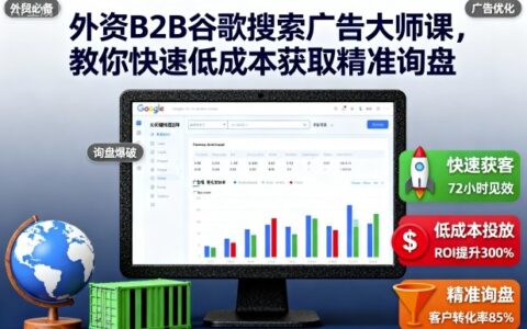 外資B2B谷歌搜索廣告大師課，教你快速低成本獲取精準詢盤
