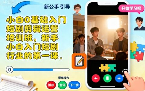 小白0基礎(chǔ)入門短劇剪輯運(yùn)營培訓(xùn)班，新手小白入門短劇行業(yè)的第一課