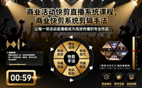 商業(yè)活動快剪直播系統(tǒng)課程，商業(yè)快剪系統(tǒng)剪輯手法