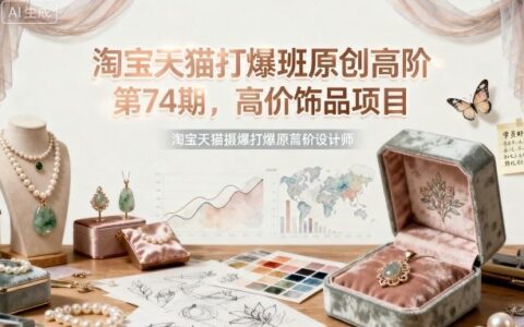 淘寶天貓打爆班原創高階第74期，高價飾品項目