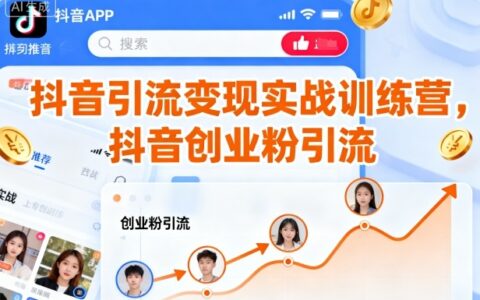 抖音引流變現(xiàn)實戰(zhàn)訓(xùn)練營，抖音創(chuàng)業(yè)粉引流