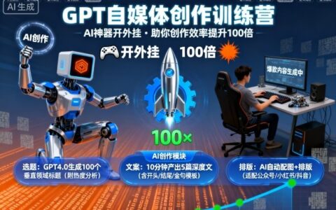 GPT自媒體創作訓練營：AI神器開外掛，助你創作效率提升100倍
