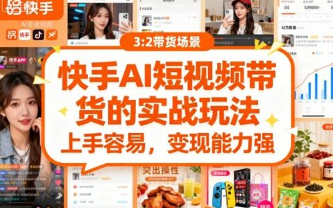 快手ai短視頻帶貨的實戰玩法，上手容易，變現能力強