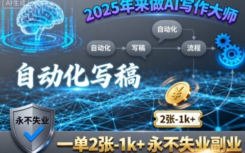 2025年來做AI寫作大師，自動化寫稿，一單2張-1k+，永不失業副業