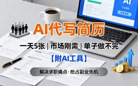 AI代寫簡歷，一天5張，今年找工作難，市場剛需，單子做不完【附AI工具】