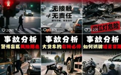 交通事故分析案例短視頻，全新賽道，可做抖音精選計(jì)劃，可同步百家號(hào)頭條號(hào)支付寶視頻號(hào)平臺(tái)