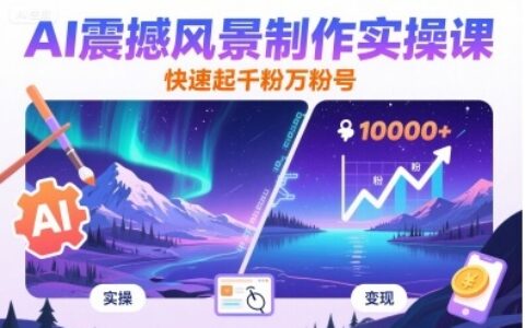 AI震撼風景制作實操課，快速起千粉萬粉號