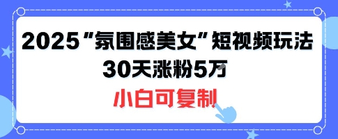 不露臉也能火!2025“氛圍感美女”短視頻玩法,30天漲粉5W小白可復(fù)制