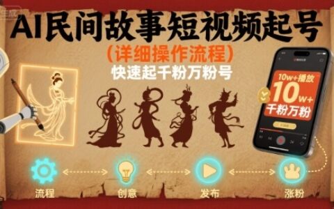 AI民間故事短視頻起號，詳細操作流程，快速起千粉萬粉號