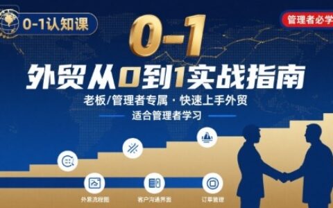 外貿如何快速0-1認知課-適合內貿轉外貿的老板，管理者學習