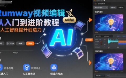 Runway視頻編輯從入門到進階教程，用人工智能提升創造力