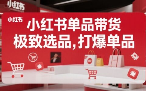 小紅書單品帶貨，極致選品，打爆單品（更新）