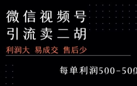 視頻號賣二胡教程，利潤大 易成交 售后少，一單利潤5張+