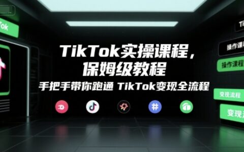 TikTok實操課程，保姆級教程，手把手帶你跑通TikTok變現全流程