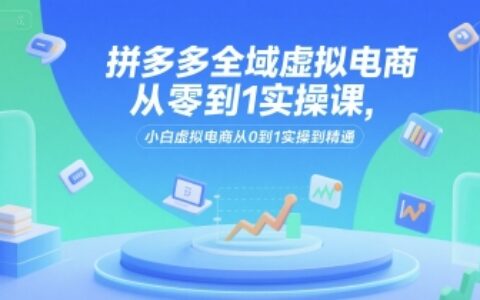 拼多多全域虛擬電商從零到1實(shí)操課，小白虛擬電商從0到1實(shí)操到精通