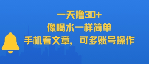 一天擼30+，像喝水一樣簡單，手機看文章，可多賬號操作