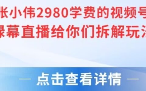 張小偉2980付費額視頻號綠幕直播給你們拆解玩法