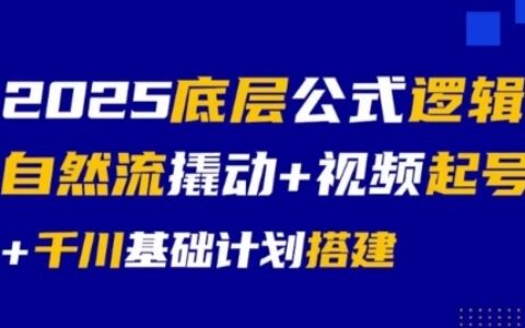 2025底層公式邏輯自然流撬動(dòng)+視頻起號(hào)+千川基礎(chǔ)計(jì)劃搭建