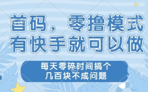 首碼零擼項目，有快手就可以做，每天業(yè)務(wù)時間搞個幾張不是問題【揭秘】