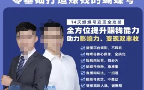 蝴蝶號專欄-視頻號運營教程，零基礎打造掙錢的蝴蝶號，14天蝴蝶號變現全攻略