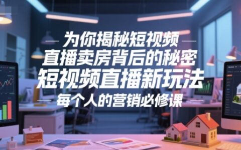 為你揭秘短視頻直播賣房背后的秘密，短視頻直播新玩法，每個人的營銷必修課