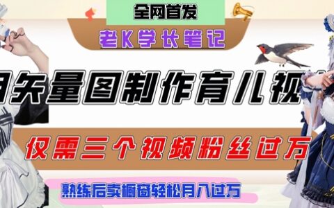 用矢量圖制作育兒知識，條條爆款，每條點贊破萬，實操僅需10分鐘，賣育兒資料輕松月入過1W