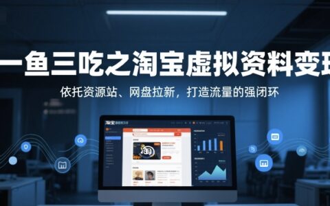 一魚三吃之淘寶虛擬資料變現，依托資源站、網盤拉新，打造流量的強閉環