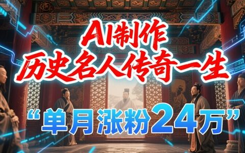 暴力起號！用AI制作歷史名人傳奇一生，單月漲粉24W，漲粉+變現(xiàn)賽道黑馬來了