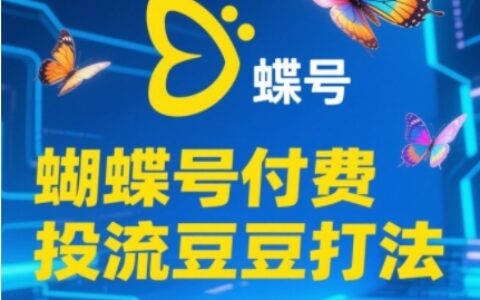 2025蝴蝶號付費(fèi)投流豆豆打法，助新手快速掌握付費(fèi)流量撬動自然流的核心玩法