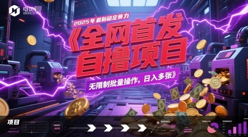 全網首發，2025年最新穩定暴力全自動自擼項目，無限制批量操作，日入多張【揭秘】