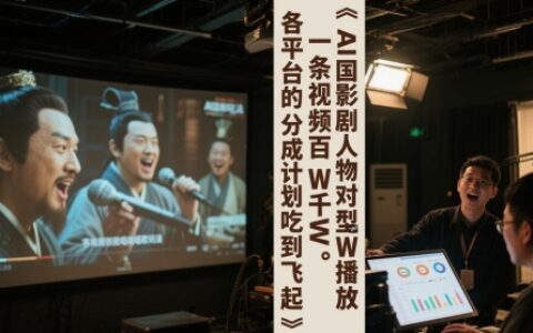 AI三國影視劇人物對口型唱歌玩法，一條視頻百W千W播放，各平臺的分成計劃吃到飛起