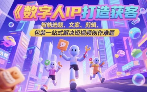 數字人IP打造獲客變現實操課，智能選題、文案、剪輯、包裝一站式解決短視頻創作難題