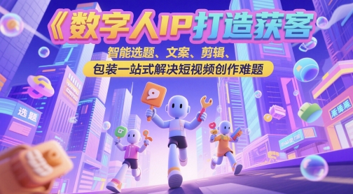 數(shù)字人IP打造獲客變現(xiàn)實(shí)操課,智能選題、文案、剪輯、包裝一站式解決短視頻創(chuàng)作難題