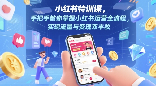小紅書特訓課,手把手教你掌握小紅書運營全流程,實現(xiàn)流量與變現(xiàn)雙豐收