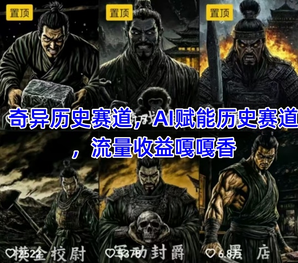 抖音奇異歷史賽道，AI賦能歷史賽道，流量收益嘎嘎香，狂擼伙伴計(jì)劃