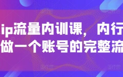 個人ip流量內(nèi)訓課，內(nèi)行人教你做一個賬號的完整流程