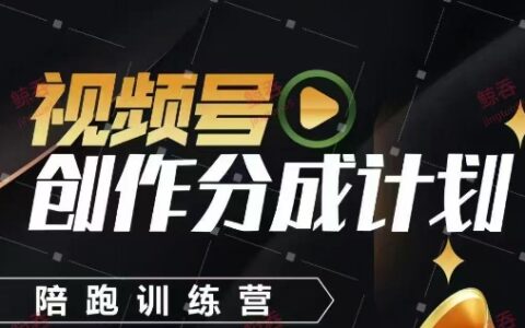 視頻號創作分成計劃陪跑訓練營，手把手教會你如何制作視頻，細水長流型項目