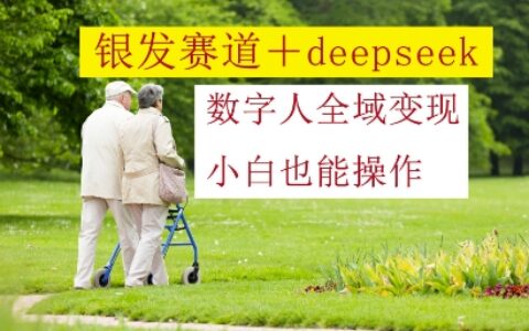 銀發賽道+deepseek數字人全域變現，小白也能操作