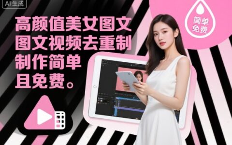 高顏值美女圖文視頻去重制作教學(xué)，制作簡單且免費(fèi)