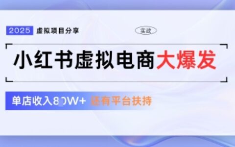 小紅書虛擬電商項目，平臺大力免費流量扶持，低門檻1拖3玩法