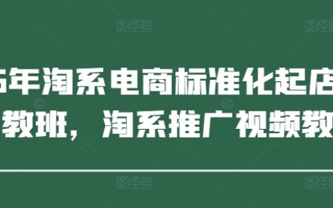 2025年淘系電商標準化起店流程私教班，淘系推廣視頻教程
