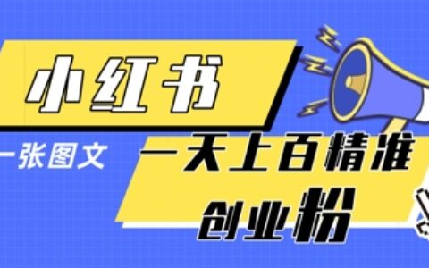 小紅書模版一張圖片一天輕松引流上百創業粉