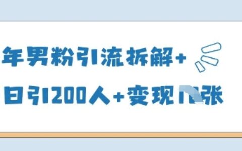 25年男粉引流拆解+單日引200人+變現多張