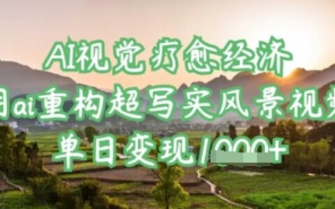 AI視覺療愈經(jīng)濟(jì)：用ai重構(gòu)超寫實(shí)風(fēng)景視頻，單日變現(xiàn)多張