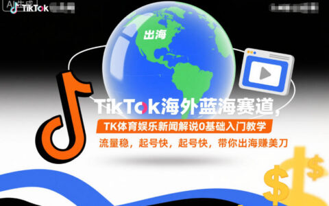 TikTok海外藍海賽道，TK體育娛樂新聞解說0基礎入門教學，流量穩，起號快，帶你出海賺美刀