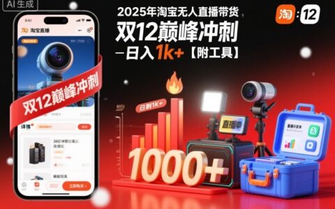 2025年淘寶無(wú)人直播帶貨，沖刺雙12，日入1k+【附工具】【揭秘】